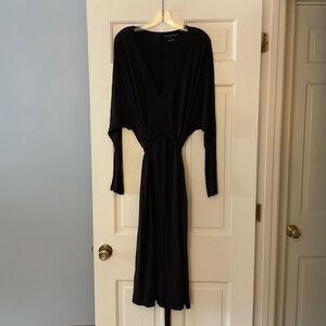 Universal Standard Wrap Front Dress Black Modal Stretch Made In Peru M 18 20